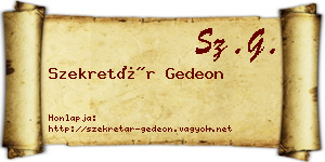 Szekretár Gedeon névjegykártya